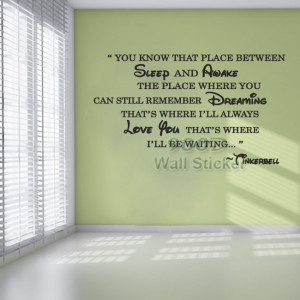 128-80-cm-Tinkerbell-Quote-Kids-room-Art-Wall-decal-stickers-PVC ...