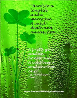 St Patrick's Day, Cold Beer Another One Quote
