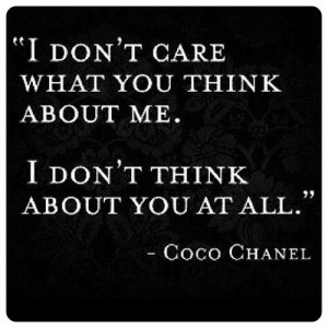 Chanel - and the best thing to say back that I ever heard! I shall try ...