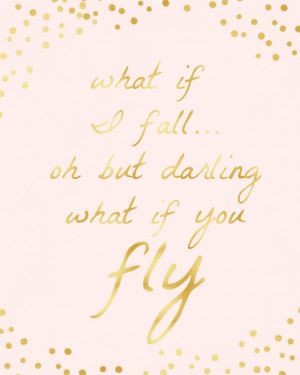What if I fall? Oh, but darling, what if you FLY?