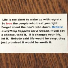 This quote was found on a card like this one in the shoe of one of my ...