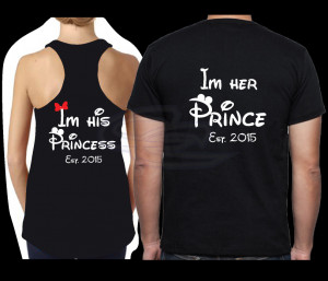 His Princess I’m Her Prince With Wedding Date Disney Matching ...