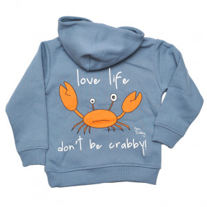 Love Life Don't Be Crabby Hoodie - Wash Blue