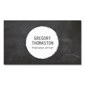 White Ink Blot Circle Logo on Black Chalkboard Business Card. Make ...