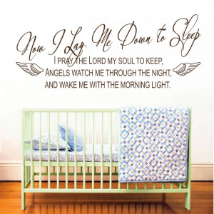 ... about Now I Lay Me Down To Sleep - Nursery Wall Quote Decal Sticker
