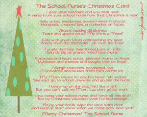 ... these words from a card a fellow school nurse received last year