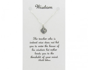 Sterling Silver Yin Yang Pendant on WISDOM Card with by Classy925