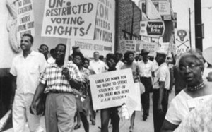 African-Americans demonstrate in favor of a strong civil right plank ...