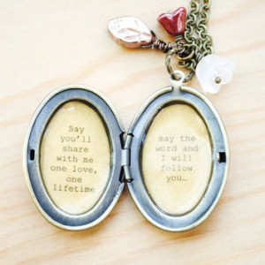 ... Opera - Broadway Jewelry - Quote Locket - Womens Locket - 