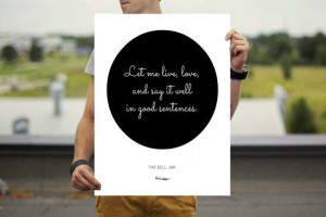 The Bell Jar Poster Literary Quote Circle Art by NeverMorePrints, $25 ...