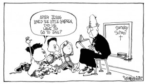 ... anti-Catholic. Here she uses the scandal to make a tasteless joke