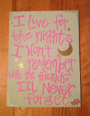 8x10 I Live For The Nights Small Quote Canvas Painting