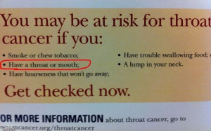 You may be at risk for throat cancer if you have a throat or mouth ...
