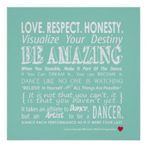 Carrie's Wall of Inspirational Dance Quotes- Aqua Print