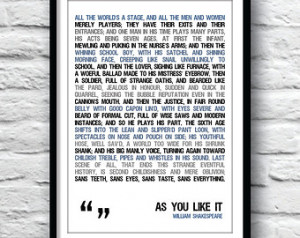 Shakespeare quote print, As You Lik e It, Shakespeare poster, quote ...