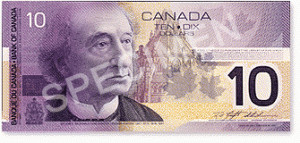 ... 10 banknote - Portrait of Sir John A Macdonald - Born In Glasgow