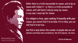 Simone de Beauvoir on belief and reason.. by rationalhub