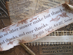 Then the quote itself is printed, grunged with a Tim Holtz texture ...