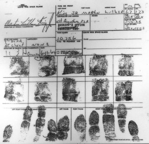The fingerprint card for the Rev. Dr. Martin Luther King Jr. The ...