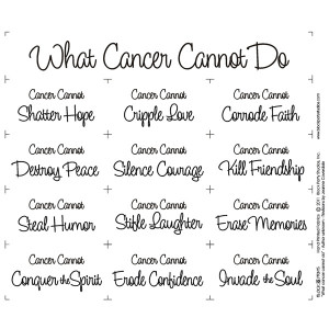 Say It With Words - What Cancer Cannot Do Fabric Panel