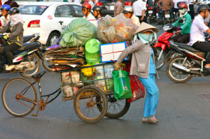 Hard-working woman in Vietnam – Photo by Bruce Sallan