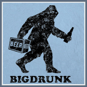 BIGDRUNK BIGFOOT T SHIRT YETI SASQUATCH FUNNY BEER TEE
