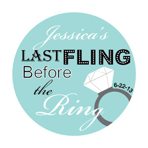 Last Fling Before the Ring Personalized Square Labels - Set of 20