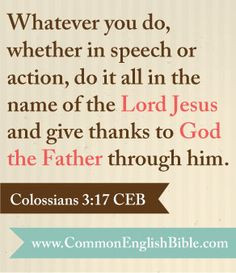 Colossians 3:17 ---> October is Clergy Appreciation Month. Share this ...