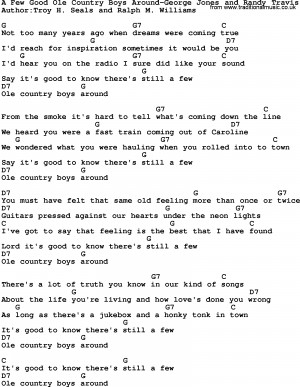 ... Country Boys Around-George Jones And Randy Travis lyrics and chords