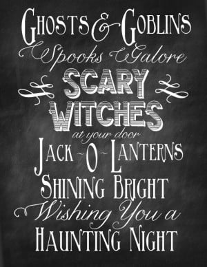 Fall and Halloween Chalkboard Quote Printables