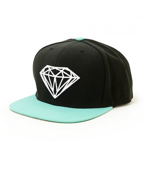 diamond supply co emblem snapback hat black diamond blue
