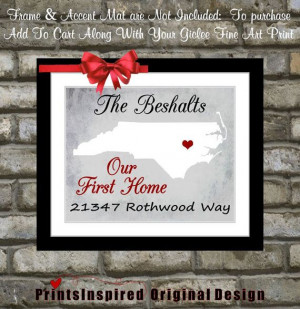 First Home #Housewarming #Gift Custom Map #State #Art: Address Last ...