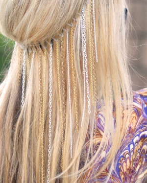 .Chains Headbands, Blondes Hair, Diy Hair, Style, Chain Headband ...