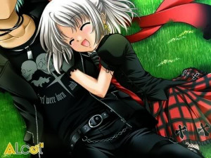 Goth boy and girl Image