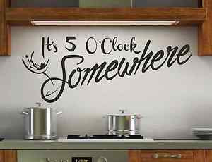 Details about 5 O CLOCK SOMEWHERE - WINE TIME - QUOTE - WALL ART VINYL ...