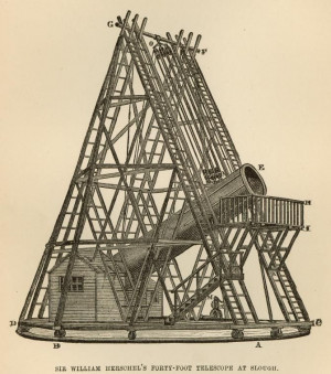 Sir William Herschel's forty-foot telescope at slough. (1876)