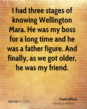 had three stages of knowing Wellington Mara. He was my boss for a ...