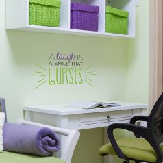 Laugh Is A Smile That Bursts Wall Quote Stencil