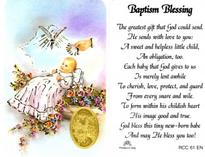 Baptism Blessing Prayer Card (RCC 61E)