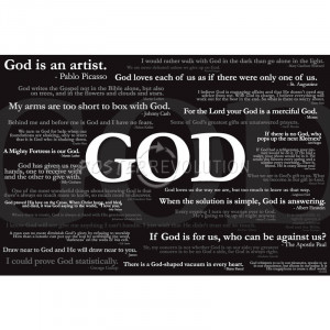 God Quotes Art Poster Print - 36x24