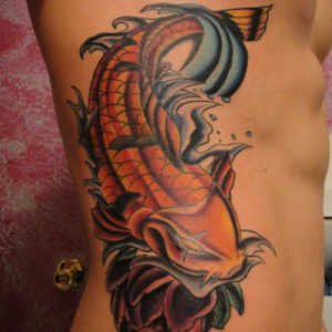 Koi Fish Tattoos for Men On Ribs