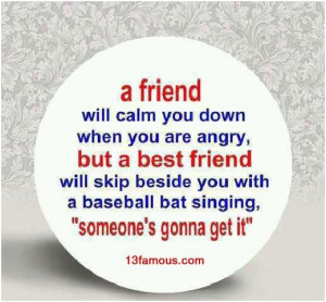 friend will calm you down when you are angry, but a best friend will ...