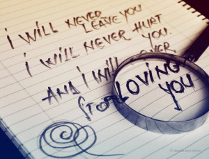 Will Never Leave You, I Will Never Hurt You, And I Will Never Stop ...