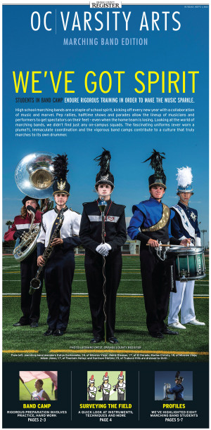 ... high school marching bands. The cover shot is by Leonard Ortiz . Find