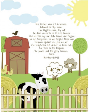 The Lord's Prayer for Kids farm 11 by 14 by EmilyBurgerDesigns. $25.00 ...
