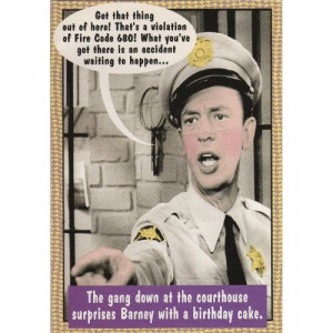 Mayberry, RFD Don Knotts As Deputy Barney Fife Humor Birthday Card