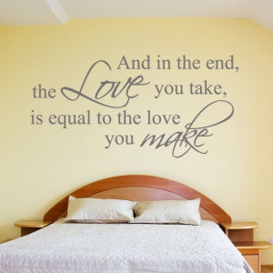 THE BEATLES Wall Sticker Quote and in the end the by HappyWallz, $29 ...