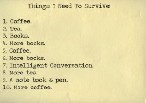 all i need, books, coffee, i need, intelligent, life, note book, quote ...