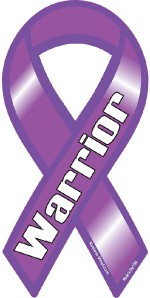 PURPLE WARRIOR Awareness Car Ribbon Magnet support find a cure cancer ...