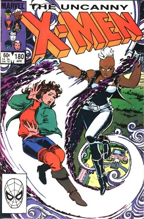 ... . Cover of Uncanny X-Men #180 . Art by John Romita Jr. and Dan Green